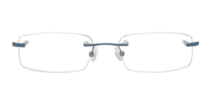Alfredo Blue Metal Eyeglass Frames from EyeBuyDirect