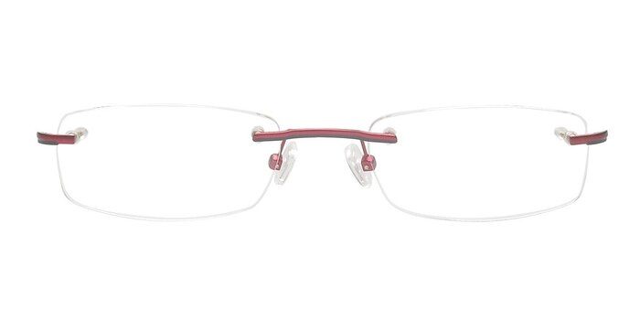Alijah Burgundy Metal Eyeglass Frames from EyeBuyDirect
