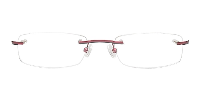 Alijah Burgundy Metal Eyeglass Frames from EyeBuyDirect