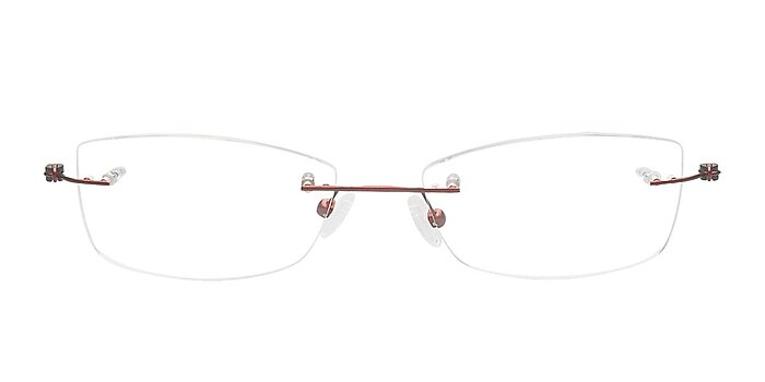 Aaliyah Burgundy Titanium Eyeglass Frames from EyeBuyDirect