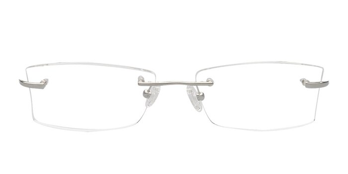 Carmine Argenté Titane Montures de lunettes de vue d'EyeBuyDirect