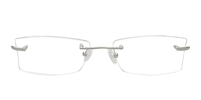 Carmine Silver Titanium Eyeglass Frames from EyeBuyDirect