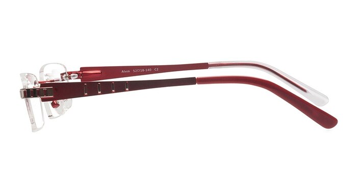 Alvin Silver/Red Métal Montures de lunettes de vue d'EyeBuyDirect