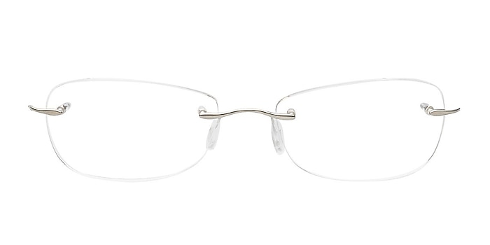 Cecil Silver Titanium Eyeglass Frames from EyeBuyDirect