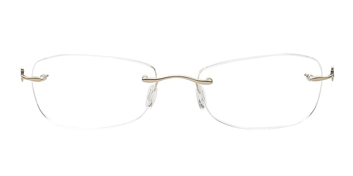 Cecil Golden Titanium Eyeglass Frames from EyeBuyDirect
