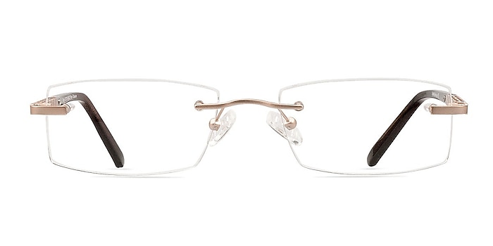 Brice Golden Titanium Eyeglass Frames from EyeBuyDirect