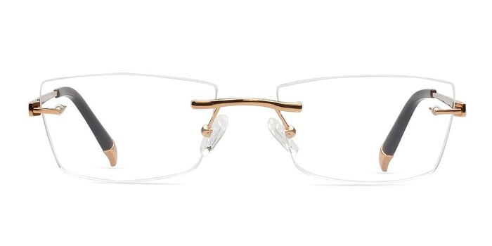 Antoine Golden Titanium Eyeglass Frames from EyeBuyDirect