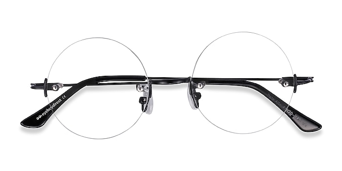 Black Palo Alto -  Vintage Metal Eyeglasses