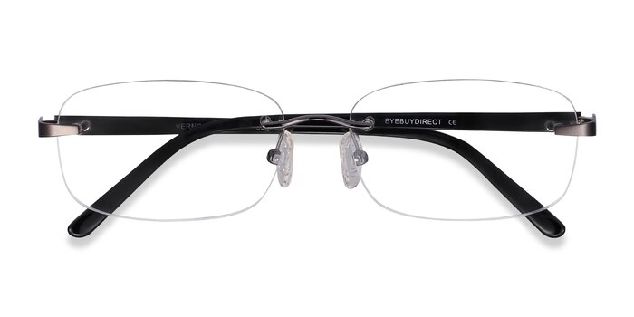 Gunmetal Vernon -  Lightweight Acetate, Metal Eyeglasses
