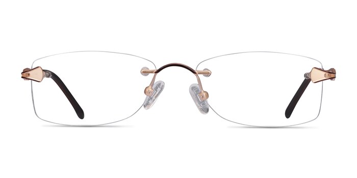 Rivet Golden/Brown Métal Montures de lunettes de vue d'EyeBuyDirect