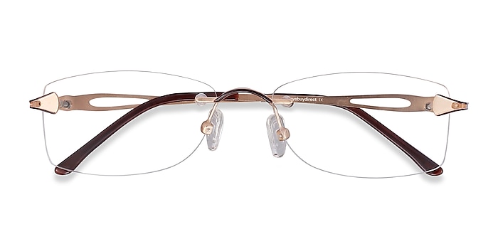 Golden/Brown Rivet -  Classic Metal Eyeglasses