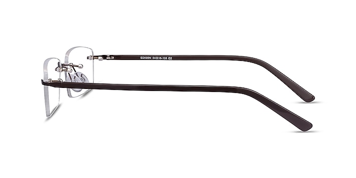 Edison Marron Métal Montures de lunettes de vue d'EyeBuyDirect