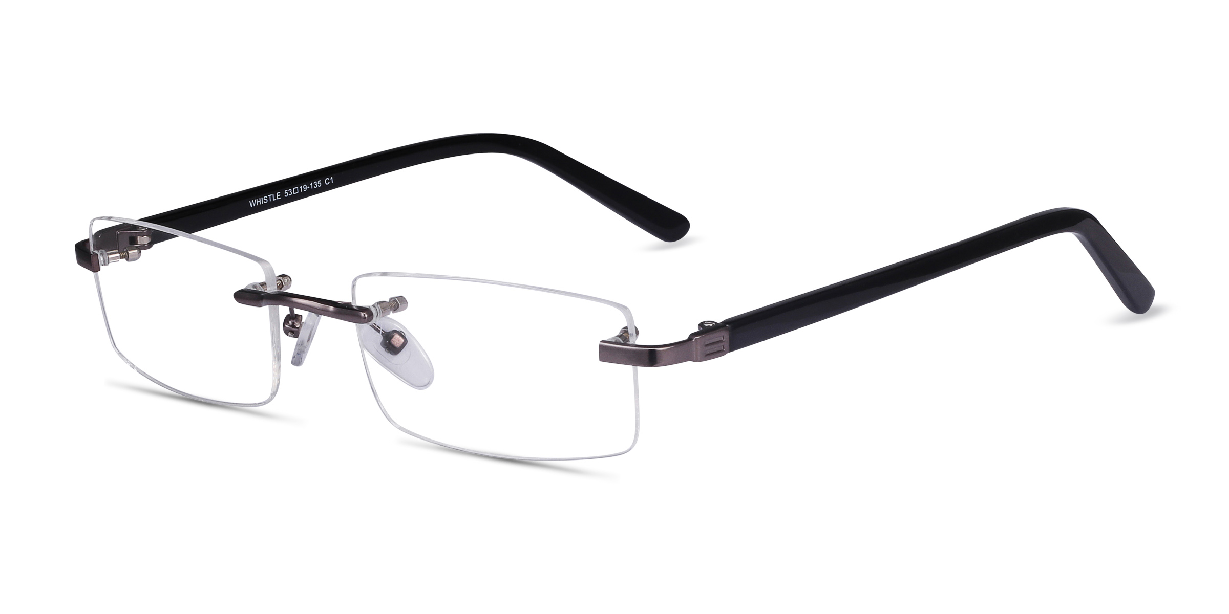 Whistle Rectangle Gunmetal Rimless Eyeglasses Eyebuydirect