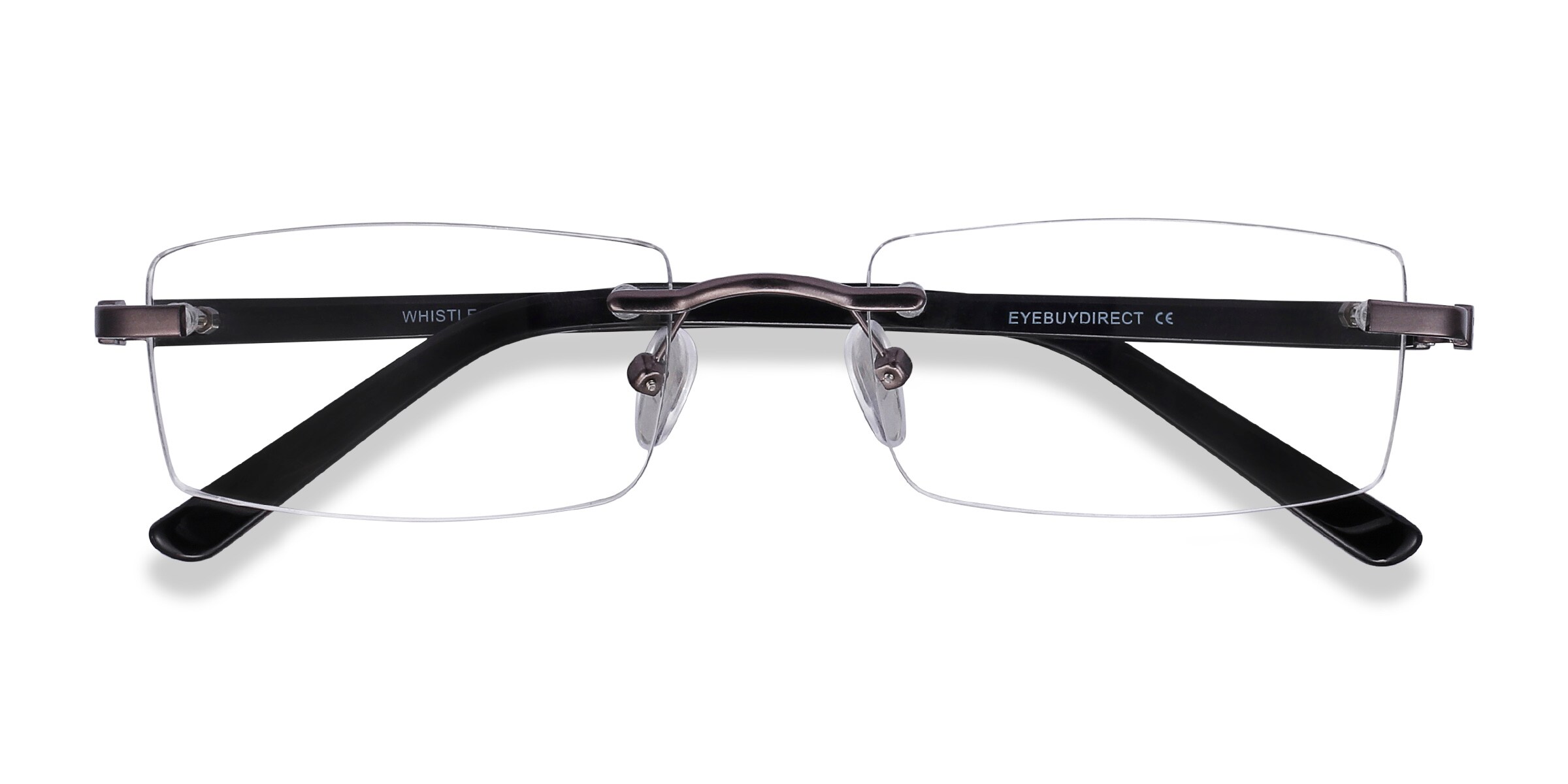 Whistle Rectangle Gunmetal Rimless Eyeglasses | Eyebuydirect Canada