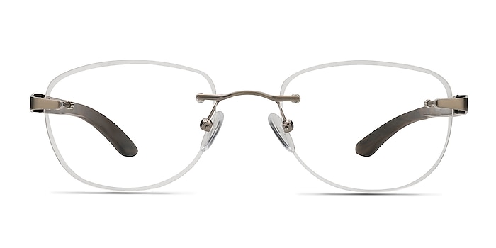 Potential Silver Brown Wood-texture Montures de lunettes de vue d'EyeBuyDirect