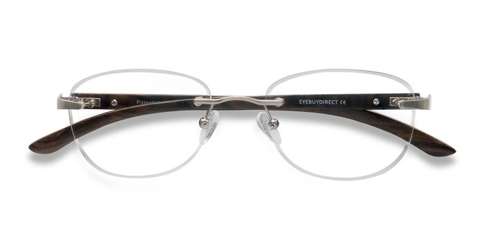 Silver Brown Potential -  Lightweight Wood Texture Eyeglasses