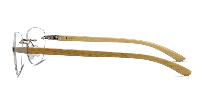 Potential Silver Yellow Wood-texture Eyeglass Frames from EyeBuyDirect