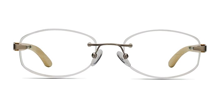 Duel Silver Yellow Wood-texture Eyeglass Frames from EyeBuyDirect