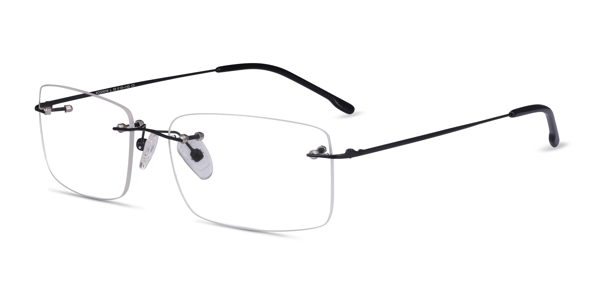 Woodrow Rectangle Black Rimless Eyeglasses | Eyebuydirect