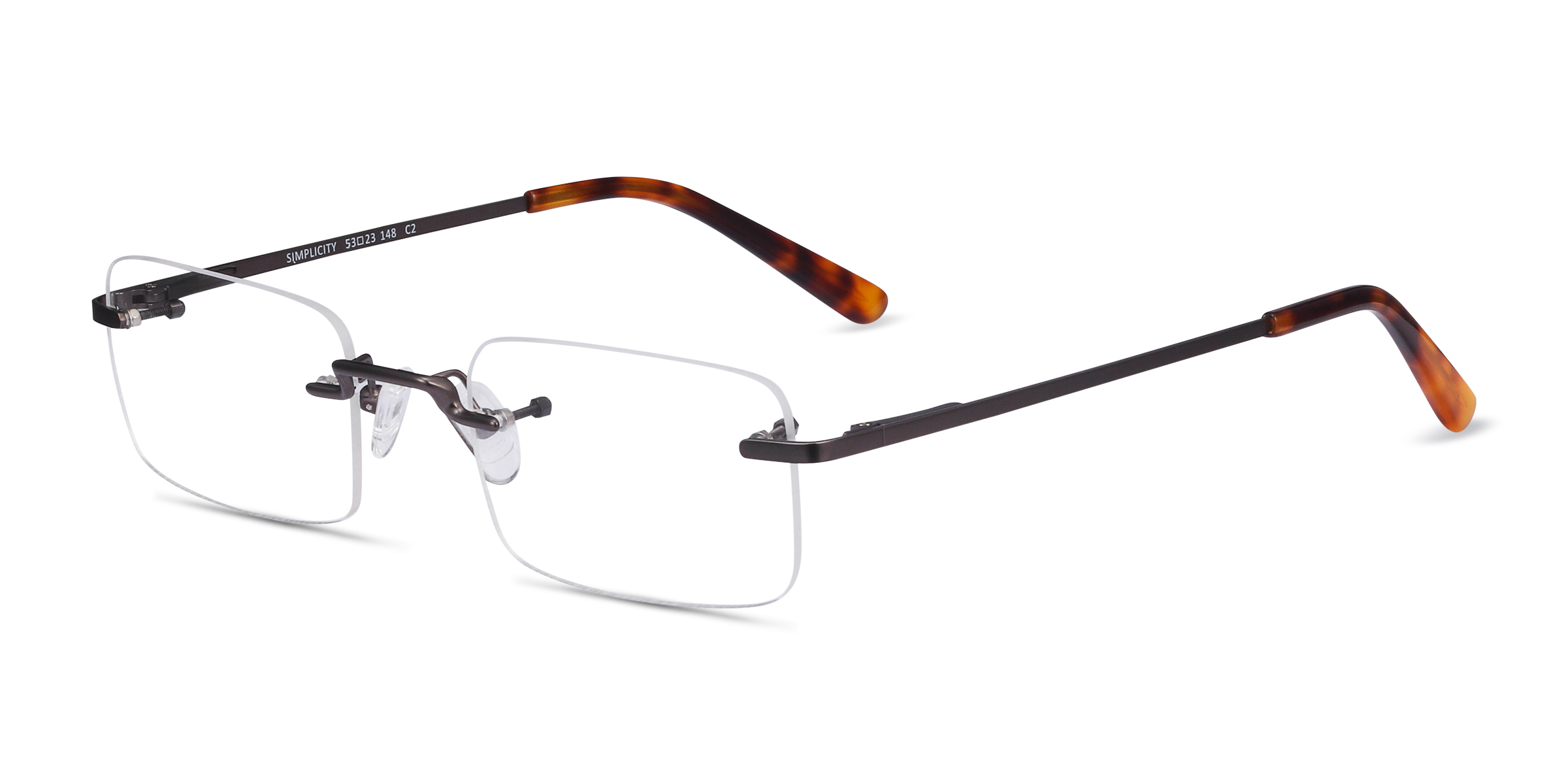 Simplicity Rectangle Gunmetal Glasses For Men Eyebuydirect