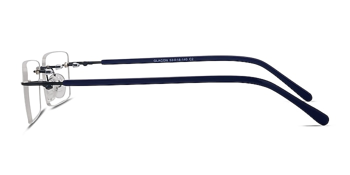 Glacon Bleu marine  Métal Montures de lunettes de vue d'EyeBuyDirect