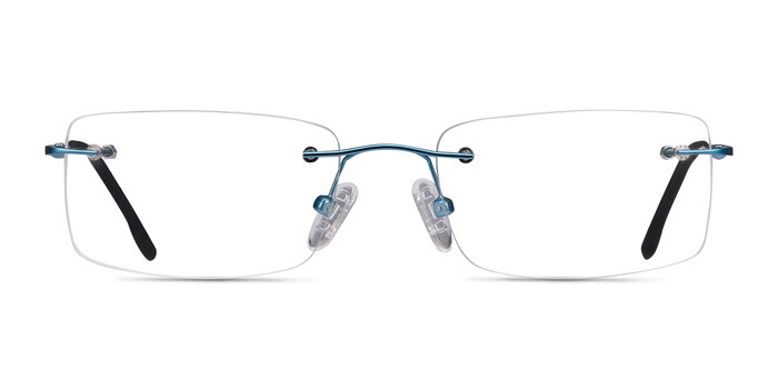 Woodrow Blue Metal Eyeglass Frames from EyeBuyDirect