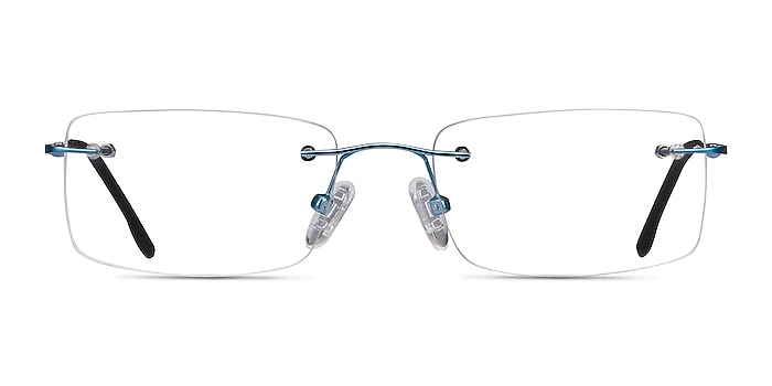 Woodrow Blue Metal Eyeglass Frames from EyeBuyDirect