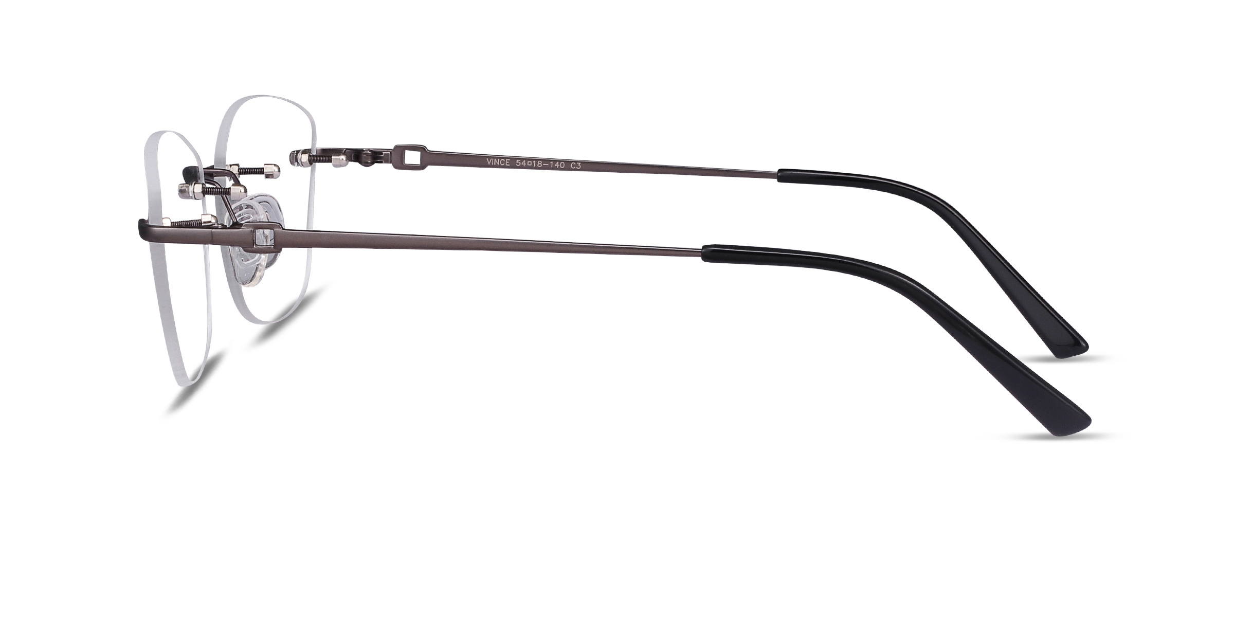 Vince Rectangle Gunmetal Rimless Eyeglasses | Eyebuydirect Canada