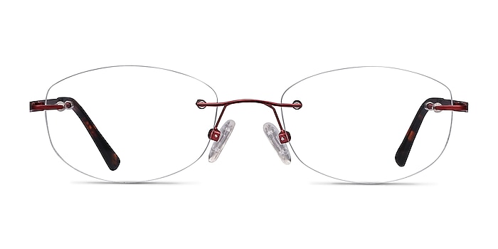 Athena Red Metal Eyeglass Frames from EyeBuyDirect