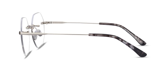 Generous Matte Silver Métal Montures de lunettes de vue d'EyeBuyDirect