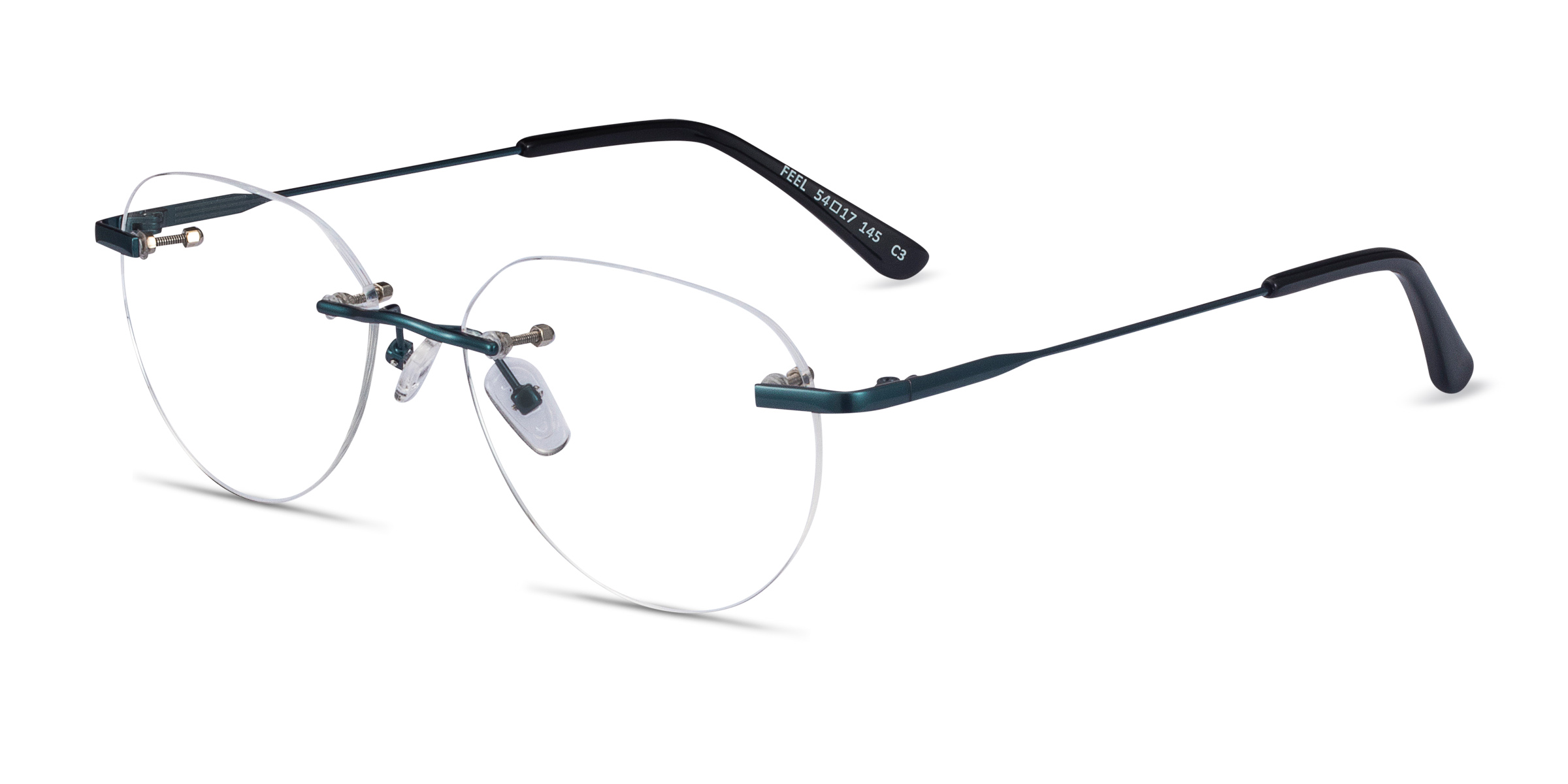 Feel Oval Navy Rimless Eyeglasses | Eyebuydirect
