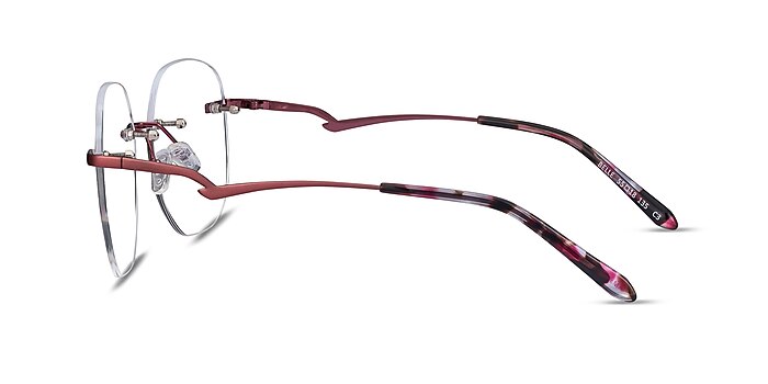 Belle Burgundy Metal Eyeglass Frames from EyeBuyDirect
