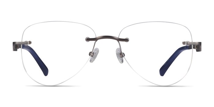 Ride Gunmetal Blue Metal Eyeglass Frames from EyeBuyDirect
