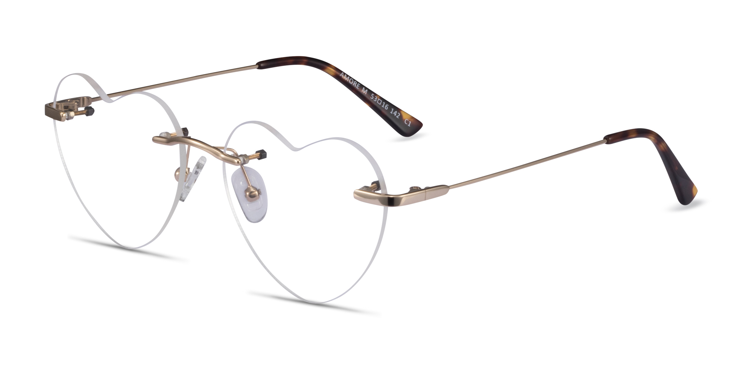 Amore Heart Gold Rimless Eyeglasses Eyebuydirect Canada 