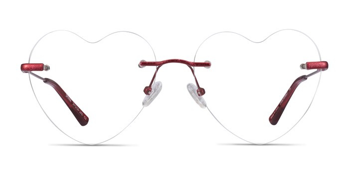 Spark Glitter Red Metal Eyeglass Frames from EyeBuyDirect