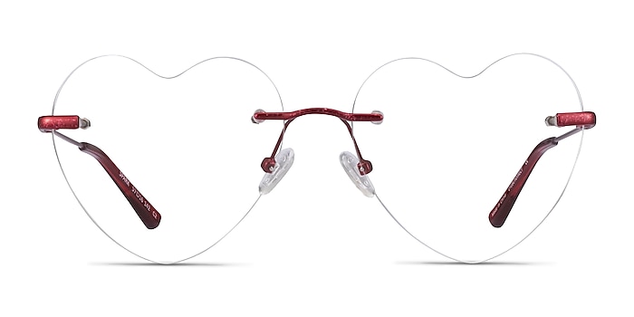 Spark Glitter Red Metal Eyeglass Frames from EyeBuyDirect