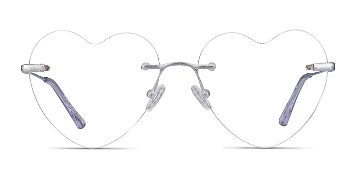 Spark Glitter Silver Metal Eyeglass Frames from EyeBuyDirect