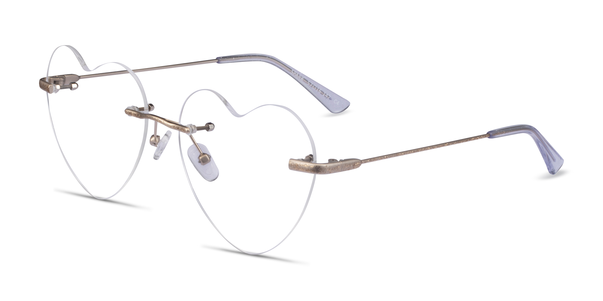 Spark Heart Glitter Gold Glasses for Women Eyebuydirect Canada