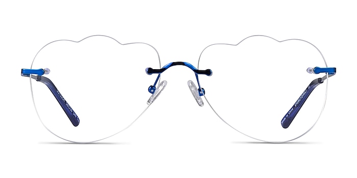 Outlook Blue Metal Eyeglass Frames from EyeBuyDirect