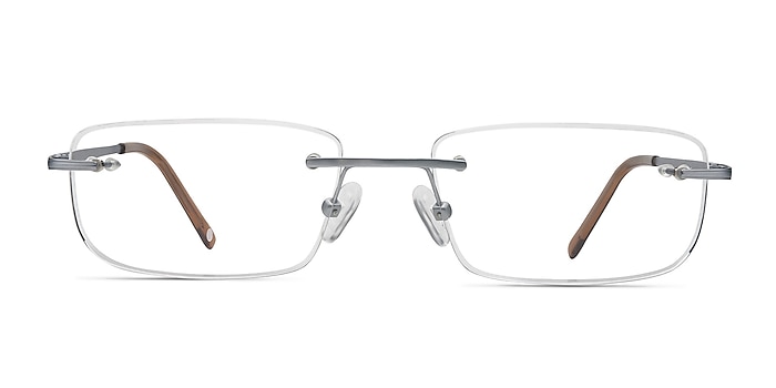 Port Gray Titanium Eyeglass Frames from EyeBuyDirect