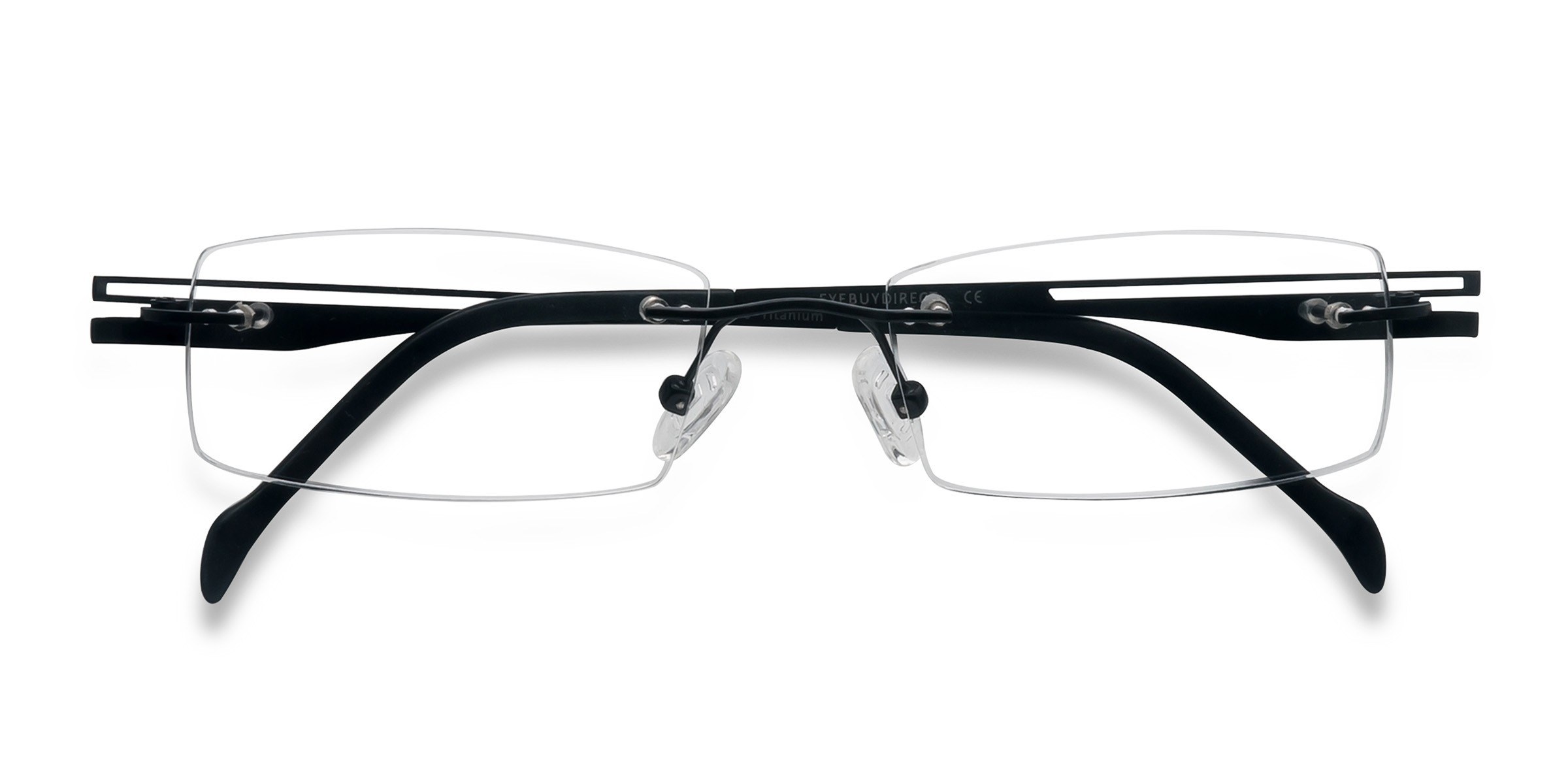 LANCER ブラックフレーム メガネ(遮光レンズ) Lance Rectangle Black Rimless Eyeglasses | Eyebuydirect