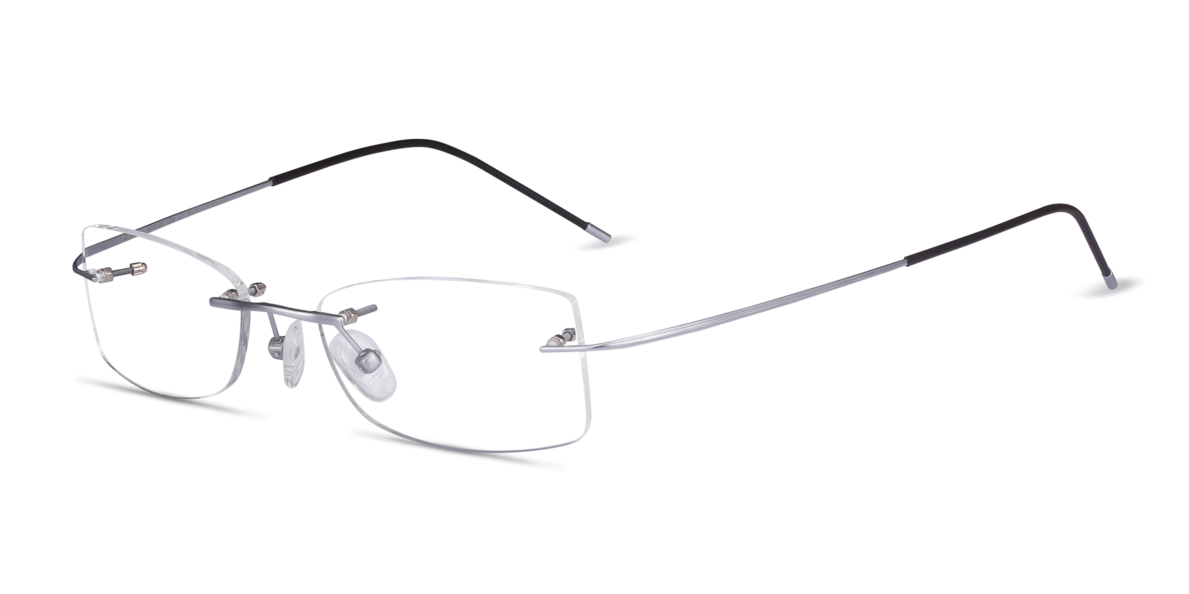 Giroux Rectangle Silver Rimless Eyeglasses Eyebuydirect