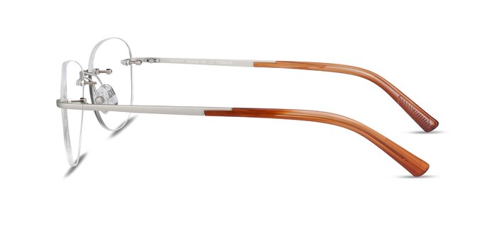 Smooth Silver Titanium Eyeglass Frames from EyeBuyDirect