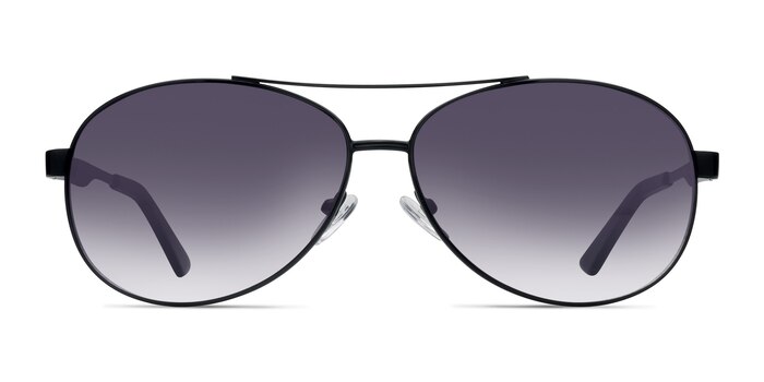 Santorini - Stylish Black Aviator Sunglasses with Attitude | Eyebuydirect