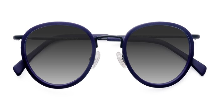 Matte Navy Siena -  Vintage Acetate, Metal Sunglasses