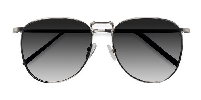 Fume - Aviator Silver Frame Prescription Sunglasses | Eyebuydirect