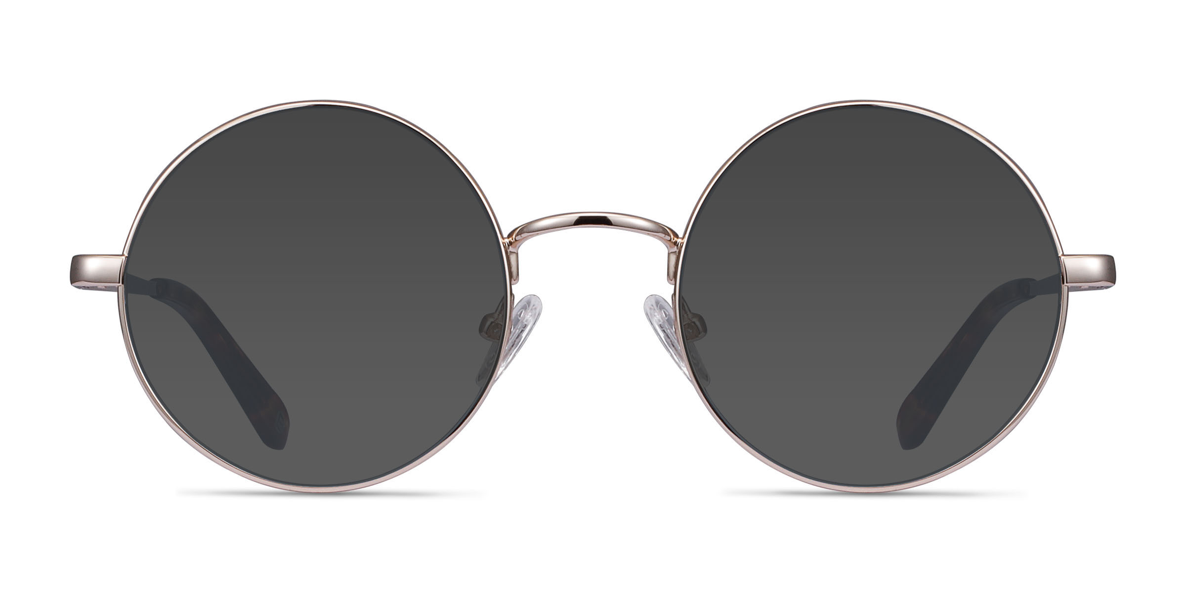 Guru - Round Light Golden Frame Prescription Sunglasses | Eyebuydirect