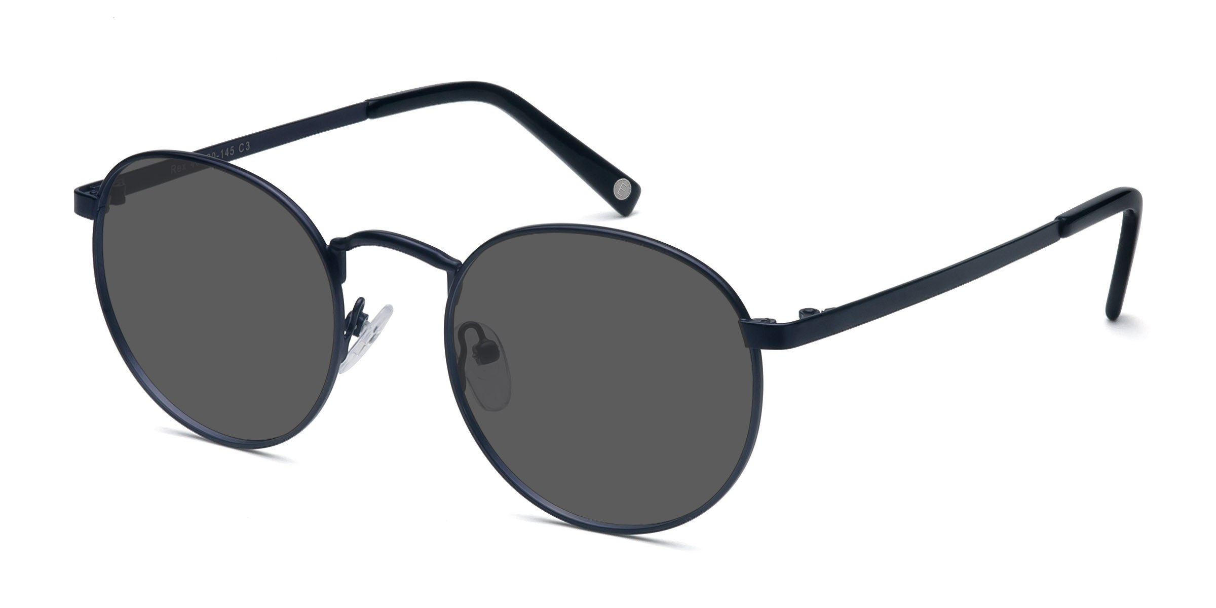 Rex Round Navy Frame Prescription Sunglasses Eyebuydirect