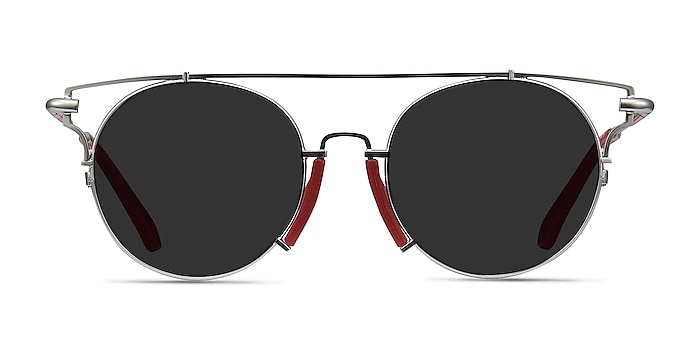 Blockpop Silver Red Acetate Sunglass Frames from EyeBuyDirect