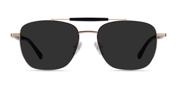 Jackson - Aviator Gold Black Frame Sunglasses For Men | Eyebuydirect